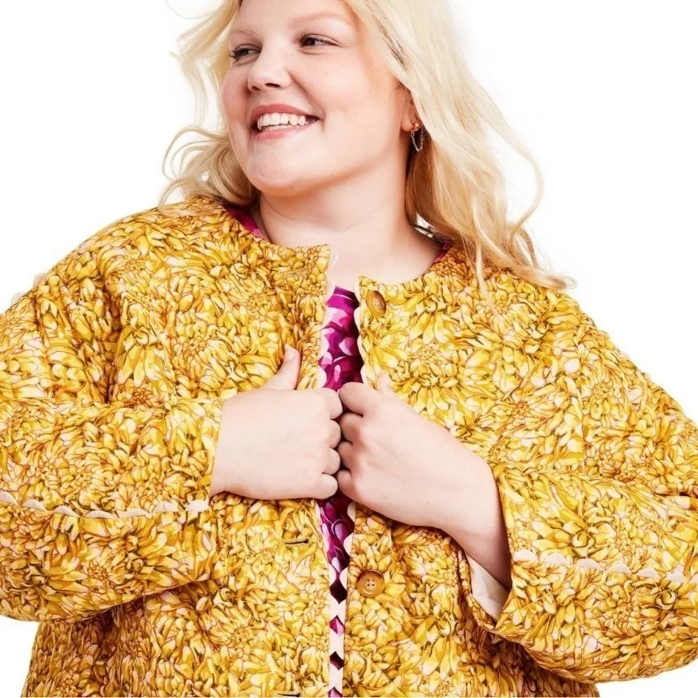 Kika Vargas x Target Women's Gold Mum Floral Quilted Jacket - Picture 3 of 6